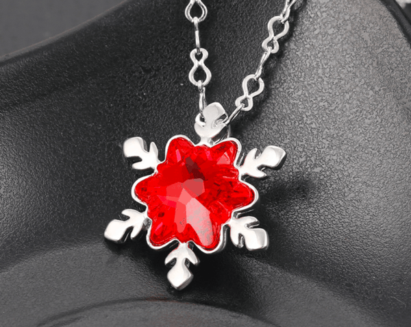 Red Snow Flake Necklace