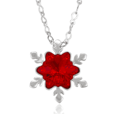 Red Snow Flake Necklace