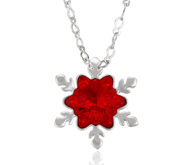 Red Snow Flake Necklace