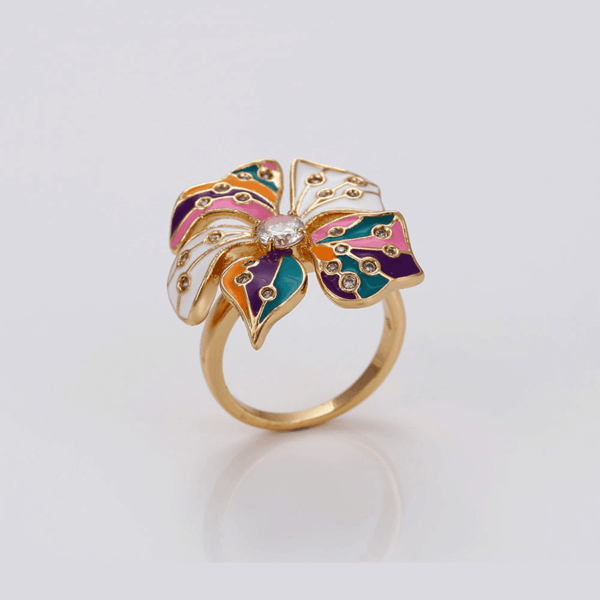 Iris 18K Gold Plated Flower Ring