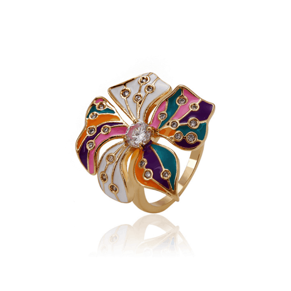 Iris 18K Gold Plated Flower Ring