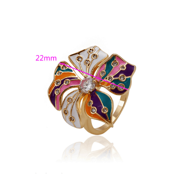 Iris 18K Gold Plated Flower Ring