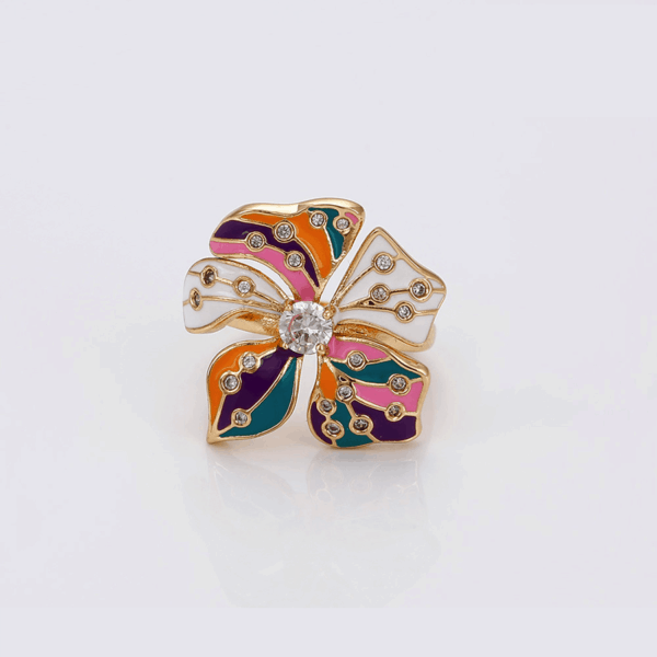 Iris 18K Gold Plated Flower Ring