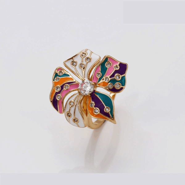 Iris 18K Gold Plated Flower Ring