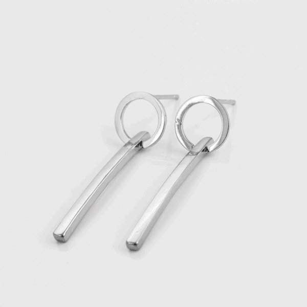 Sylvia Sterling Steel Drop Earrings