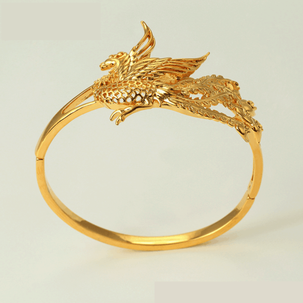 24K Gold Plated Dragon Warrior Bangle