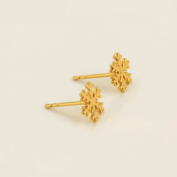 Snowflake 24 Gold Plated Earrings