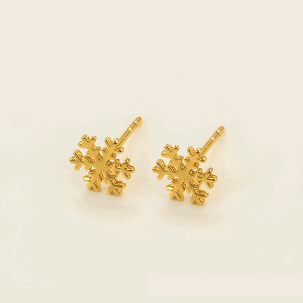 Snowflake 24 Gold Plated Earrings