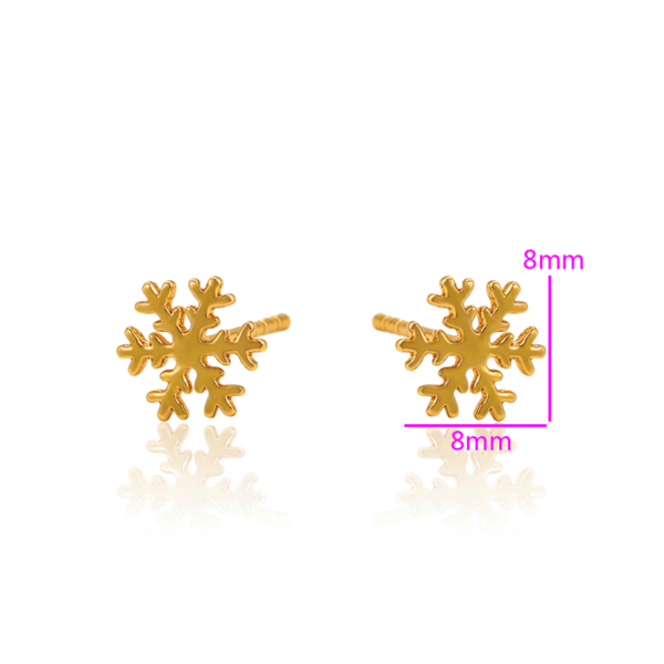 Snowflake 24 Gold Plated Earrings