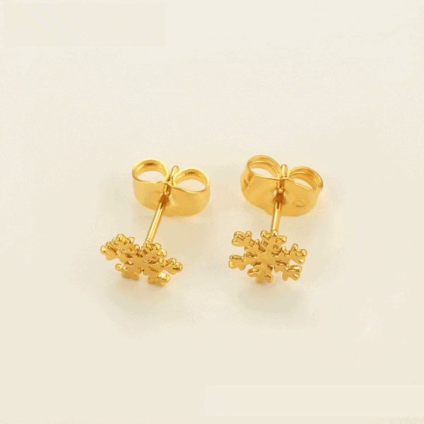 Snowflake 24 Gold Plated Earrings