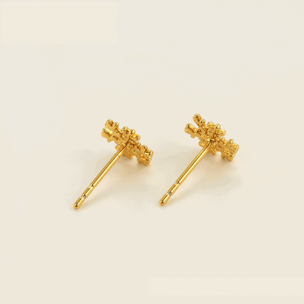 Snowflake 24 Gold Plated Earrings