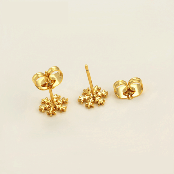 Snowflake 24 Gold Plated Earrings