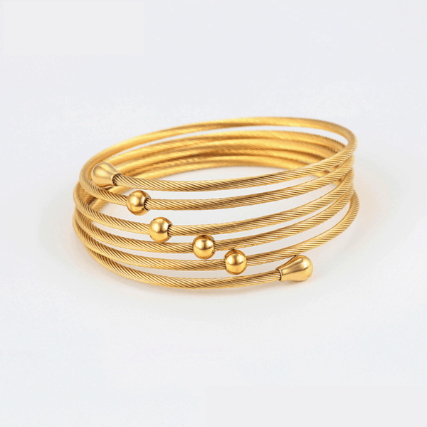 Lucie 24K Dubai Gold Plated Bangle+Ring Set