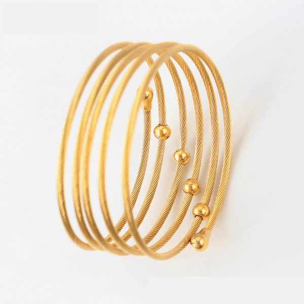 Lucie 24K Dubai Gold Plated Bangle+Ring Set