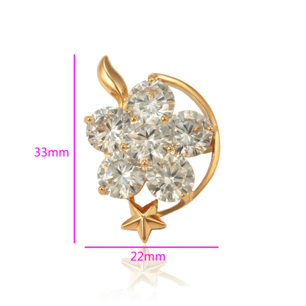 Clementine 18K Gold Crystal Brooch