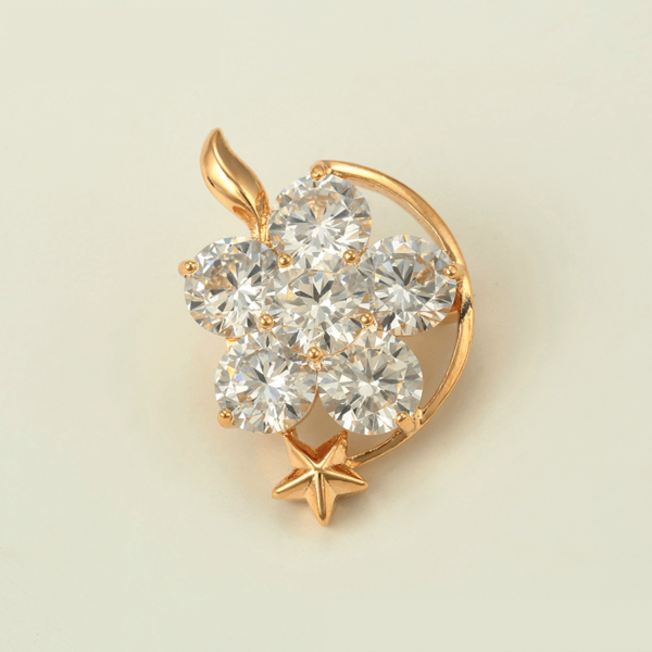 Clementine 18K Gold Crystal Brooch