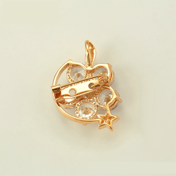 Clementine 18K Gold Crystal Brooch