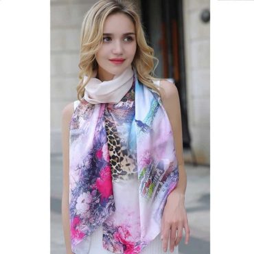 Multi-Print Mulberry Silk Scarf