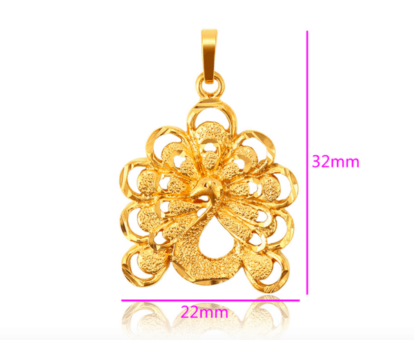 Peacock Dubai 24K Gold Plated Pendant