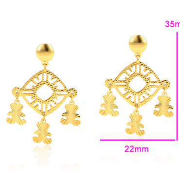 Corazon 24KT Gold Plated Dropped Earrings