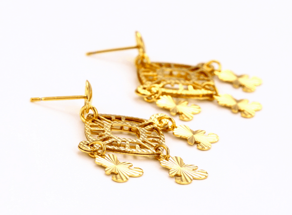 Corazon 24KT Gold Plated Dropped Earrings