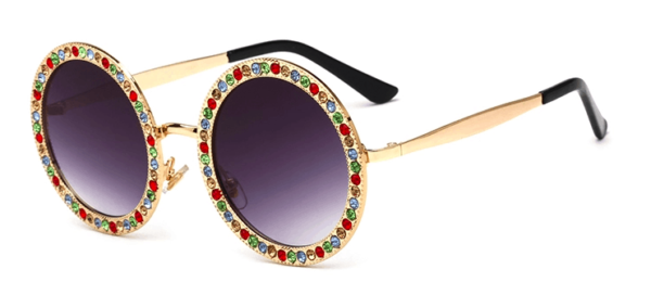 Jeweled Round Sunglasses