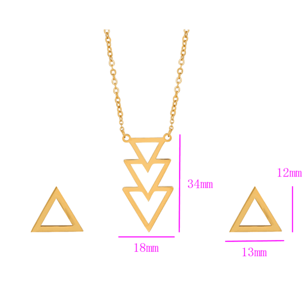 Triangle 24K Gold Plated Jewelry Set