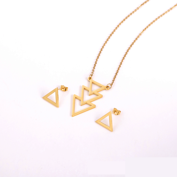 Triangle 24K Gold Plated Jewelry Set